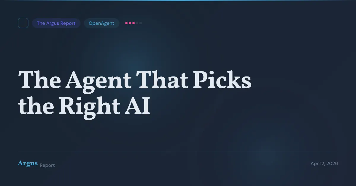 This Coding Agent Knows Which AI Model to Use for Each Task. That's the Product.